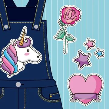 Embroidery patch denim Ilustración de archivo