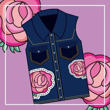 Embroidery patch denim Ilustración de archivo