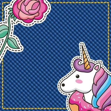 Embroidery patch denim Ilustración de archivo