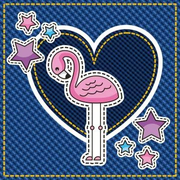 Embroidery patch denim Ilustración de archivo