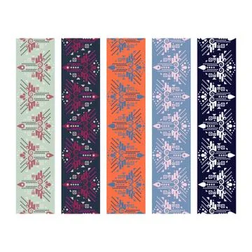 Embroidery pattern design tapes. Stock Illustration