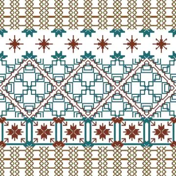 For embroidery pattern, made of  pixels. Stock Illustration