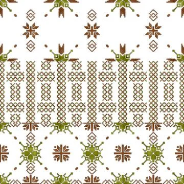 For embroidery pattern, made of  pixels. Stock Illustration