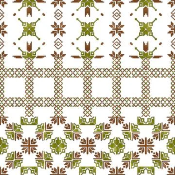 For embroidery pattern, made of  pixels. Stock Illustration