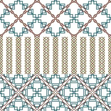 For embroidery pattern, made of  pixels. Stock Illustration