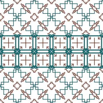 For embroidery pattern, made of  pixels. Illustrazione stock