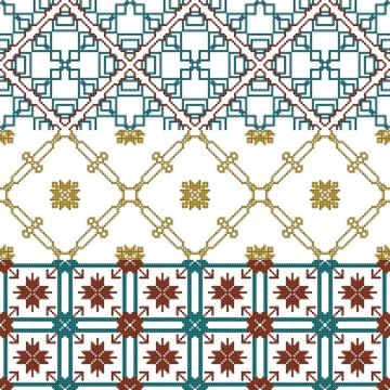 For embroidery pattern, made of  pixels. Stock Illustration