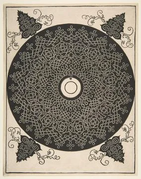 Embroidery Pattern with Round Medallion in its Center 1521 before Albrecht .. Stock Photos