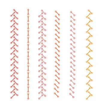 Embroidery pattern. Stitches on white background. Sewing machine stitches zig Stock Illustration