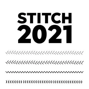 Embroidery pattern. Stitches on white background. Sewing machine stitches zig Illustrazione stock