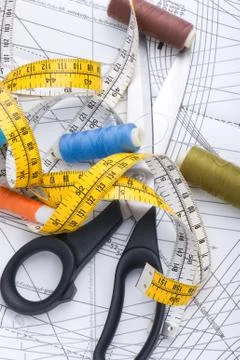 Embroidery pattern on white macro Stock-Fotos