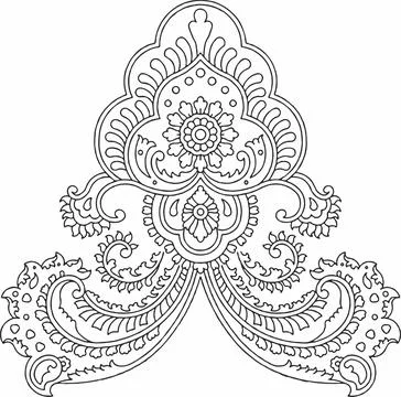 Embroidery patterns mandala design of element with decorative circle pattern Stock Illustration