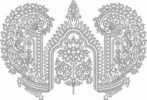 Embroidery patterns mandala design of element with decorative circle pattern Stock-Illustration