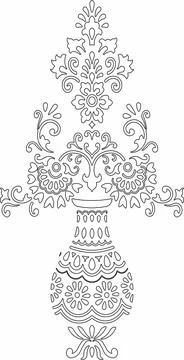 Embroidery patterns mandala design of element with decorative circle pattern Stock Illustration