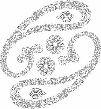 Embroidery patterns mandala design of element with decorative circle pattern Stock-Illustration