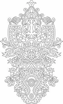 Embroidery patterns mandala design of element with decorative circle pattern Stock Illustration