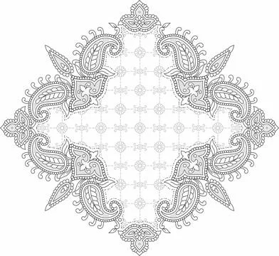 Embroidery patterns mandala design of element with decorative circle pattern Stock Illustration