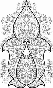 Embroidery patterns mandala design of element with decorative circle pattern 스톡 일러스트