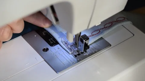 Embroidery of patterns on a sewing machine Stock Footage 88597424