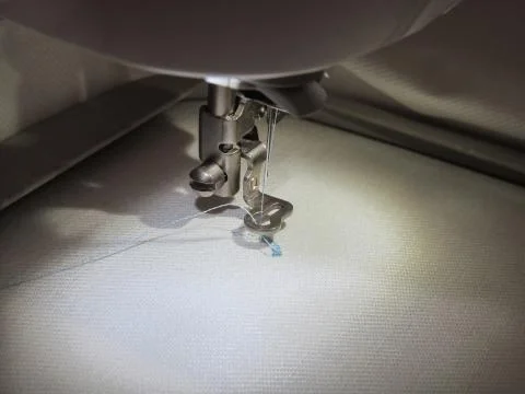 Embroidery process by computer embroidery machine Stock Photos