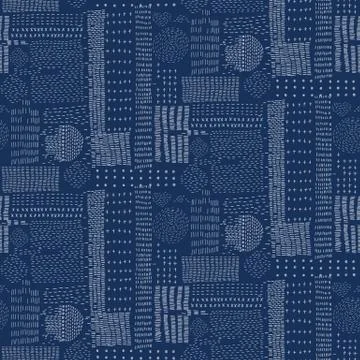 Embroidery Sampler Sashiko Kantha Vector Pattern. Asian Needlework Seamless Stock Illustration