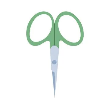 Embroidery scissors vector illustration. Modern minimalist thread clippers with Stock Illustration