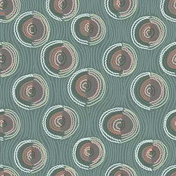 Embroidery Seamless pattern. Circles in hand made style Ilustración de archivo