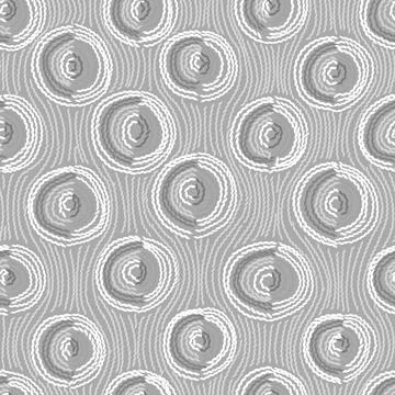 Embroidery Seamless pattern. Circles in hand made style Illustrazione stock