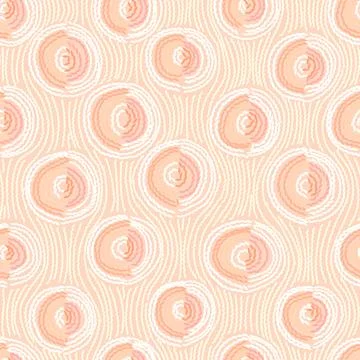 Embroidery Seamless pattern. Circles in hand made style Ilustración de archivo