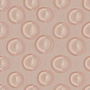 Embroidery Seamless pattern. Circles in hand made style Illustrazione stock