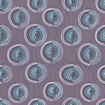 Embroidery Seamless pattern. Circles in hand made style Stockillustratie