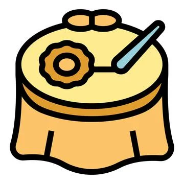 Embroidery table icon vector flat Stock Illustration