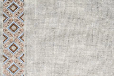Embroidery texture flat stitch. Stock Photos