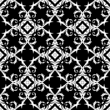 Embroidery textured vector seamless pattern. Black and white floral grunge Illustrazione stock