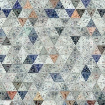 Embroidery triangles patchwork for wallpaper and print Illustrazione stock