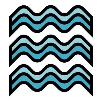 Embroidery wave icon vector flat Stock Illustration