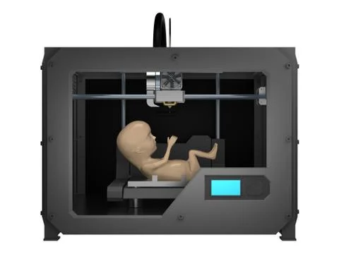 Embryo in 3d printer 3d rendering イラスト素材