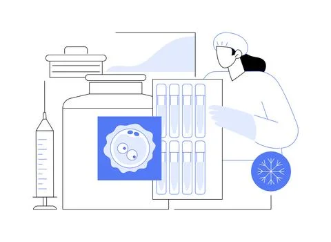 Embryo banking abstract concept vector illustration. Stock Illustration