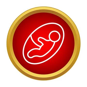 Embryo developing in womb icon representing pregnancy イラスト素材