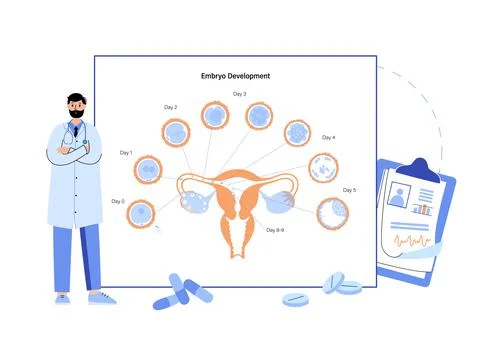 Embryo development concept Stock Illustration