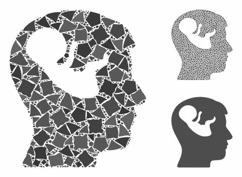 Embryo mind head Composition Icon of Trembly Elements 库存插图