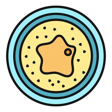 Embryo or cell fertilizing inside a circular petri dish icon Stock Illustration