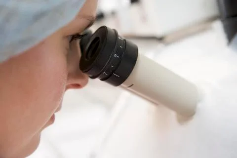 Embryologist adding sperm to egg Stock Photos
