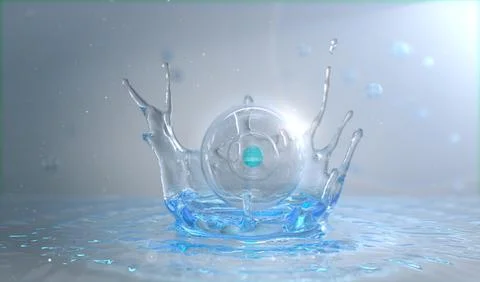 Embryonic Cell Water Splash Stock Illustration