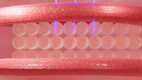 Embryonic stem cells.Cellular therapy.3d rendering Fotos Stock