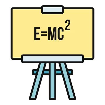 Emc formula on a whiteboard easel Illustrazione stock