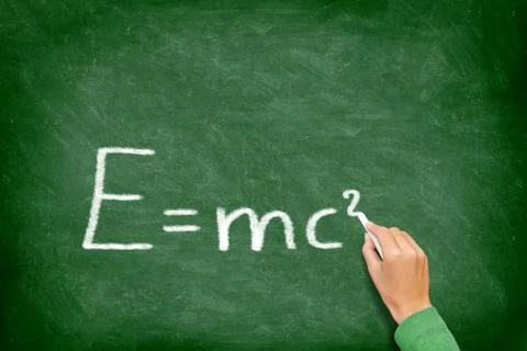 E=mc² physics science formula equation blackboard Stock Photos