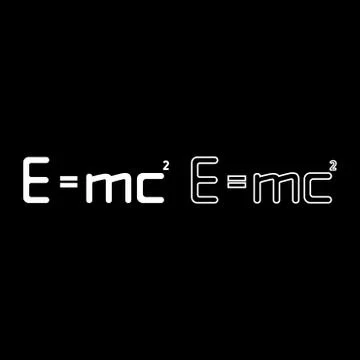 E=mc squared Energy formula physical law sign e equal mc 2 Education concept  Stock Illustration