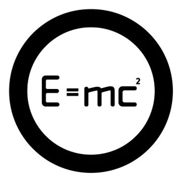 E=mc squared Energy formula physical law sign e equal mc 2 Education concept  Stock Illustration