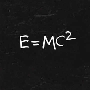 E=mc2 Formula on BlackBoard Texture 库存插图